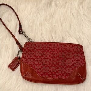 Coach Red Patterned Wristlet